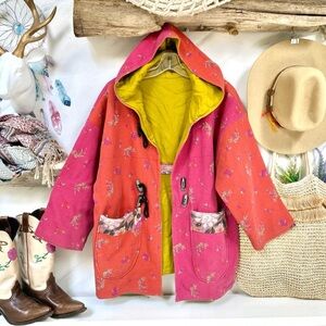 Handmade reversible hooded jacket